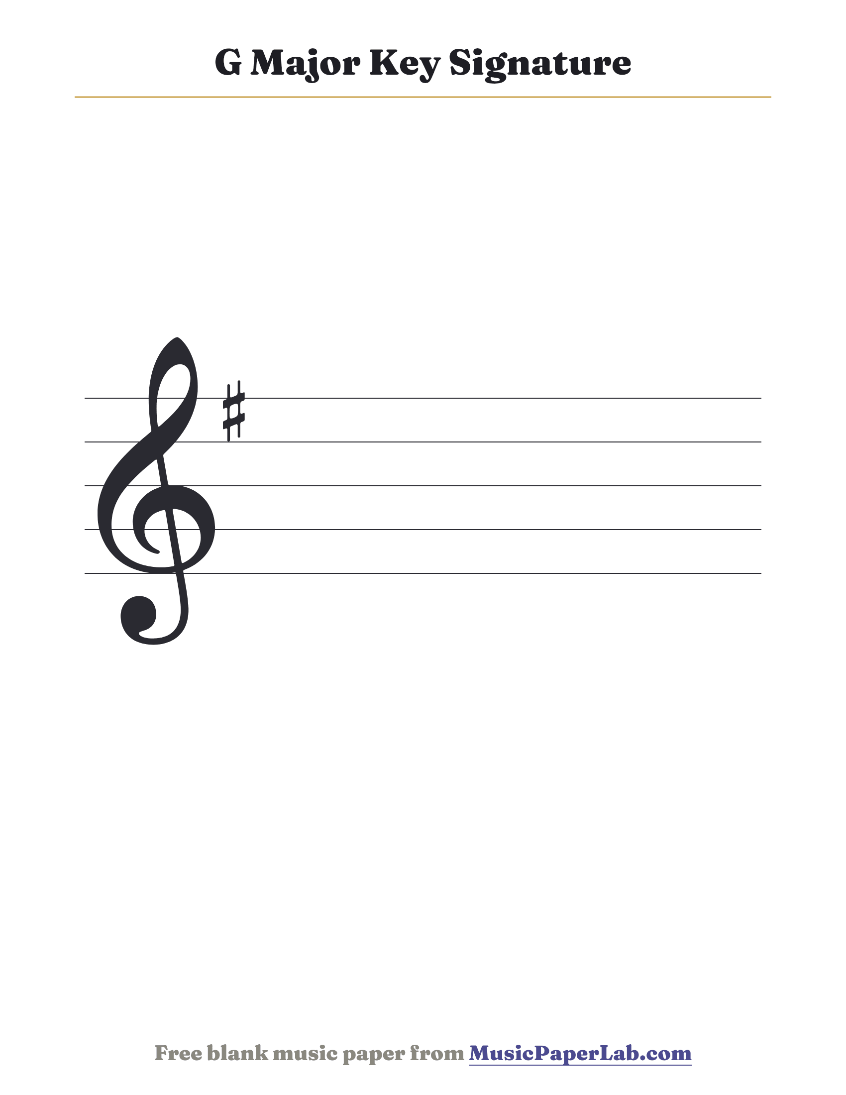 G major key signature on the treble staff — G major has 1 sharp: F♯.